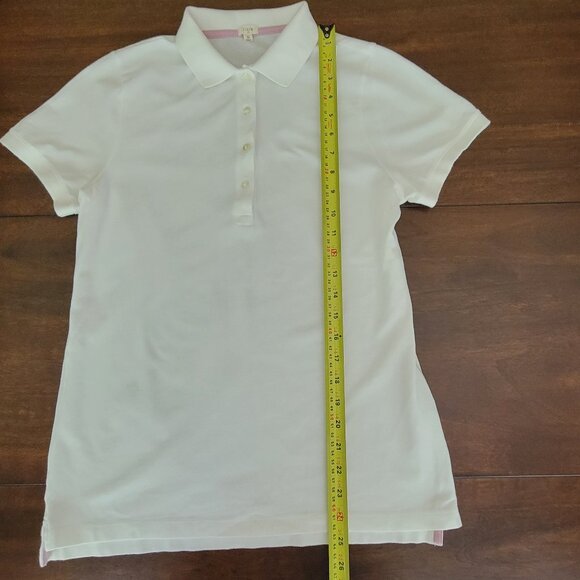 J. Crew Polo Women's Size M Classic White J Crew - Picture 8 of 9